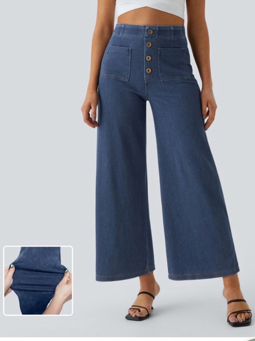 Final price $10 Halara small High-Waist Wide Leg Jeans - Dark Blue